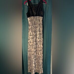 Rampage Black crush velvet with sliver floral details maxi